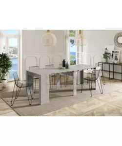 TAVOLO CONSOLLE MULTIPOSIZIONE ESTENSIBILE CEMENTO, 90X51X78 CM
